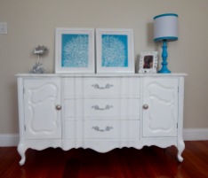 Painted Cabinet with Painted Silver Drawer Pulls